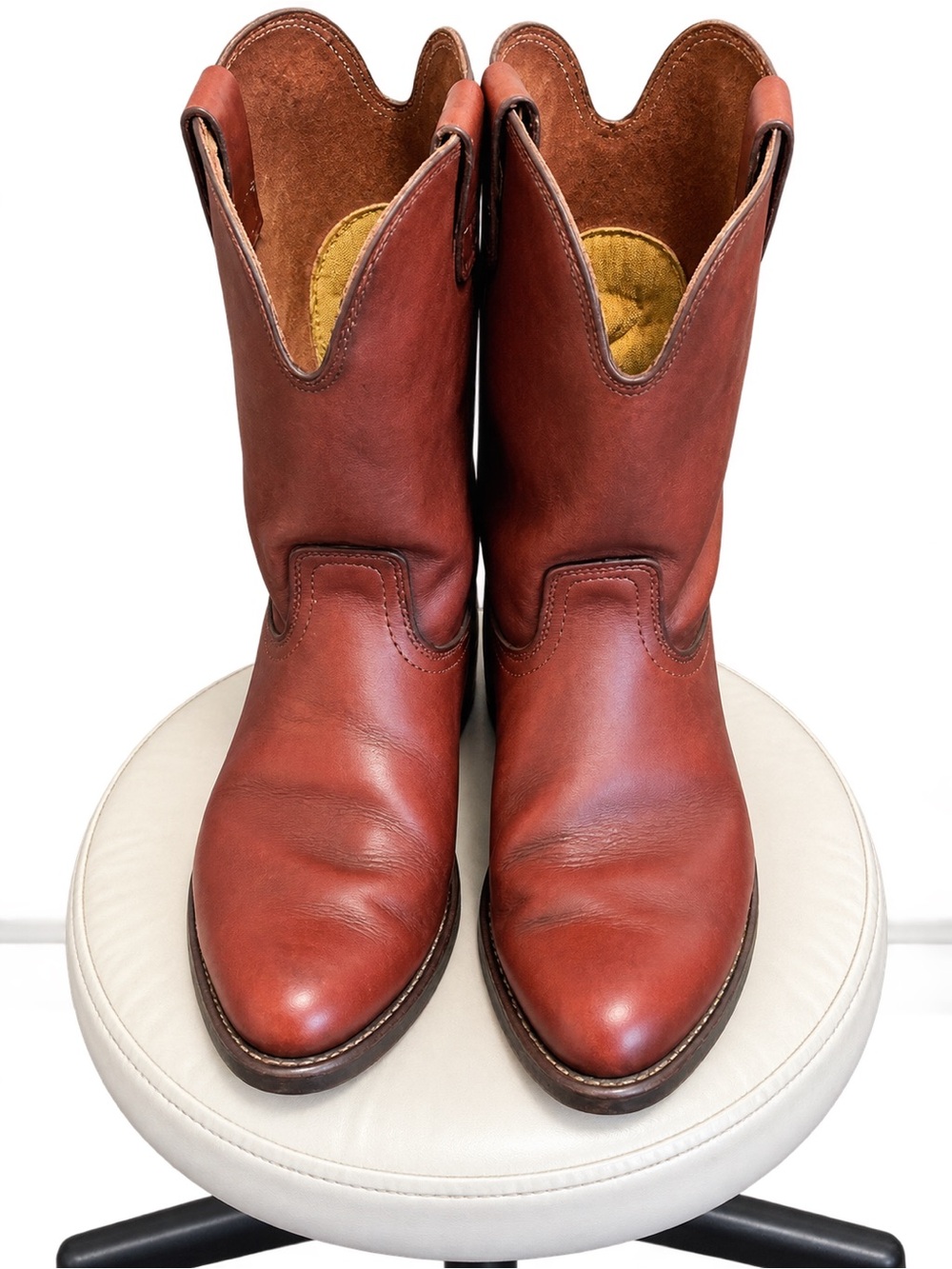 Vintage USA Made Brown Leather Roper Western Boots Biltrite Size 10 D
